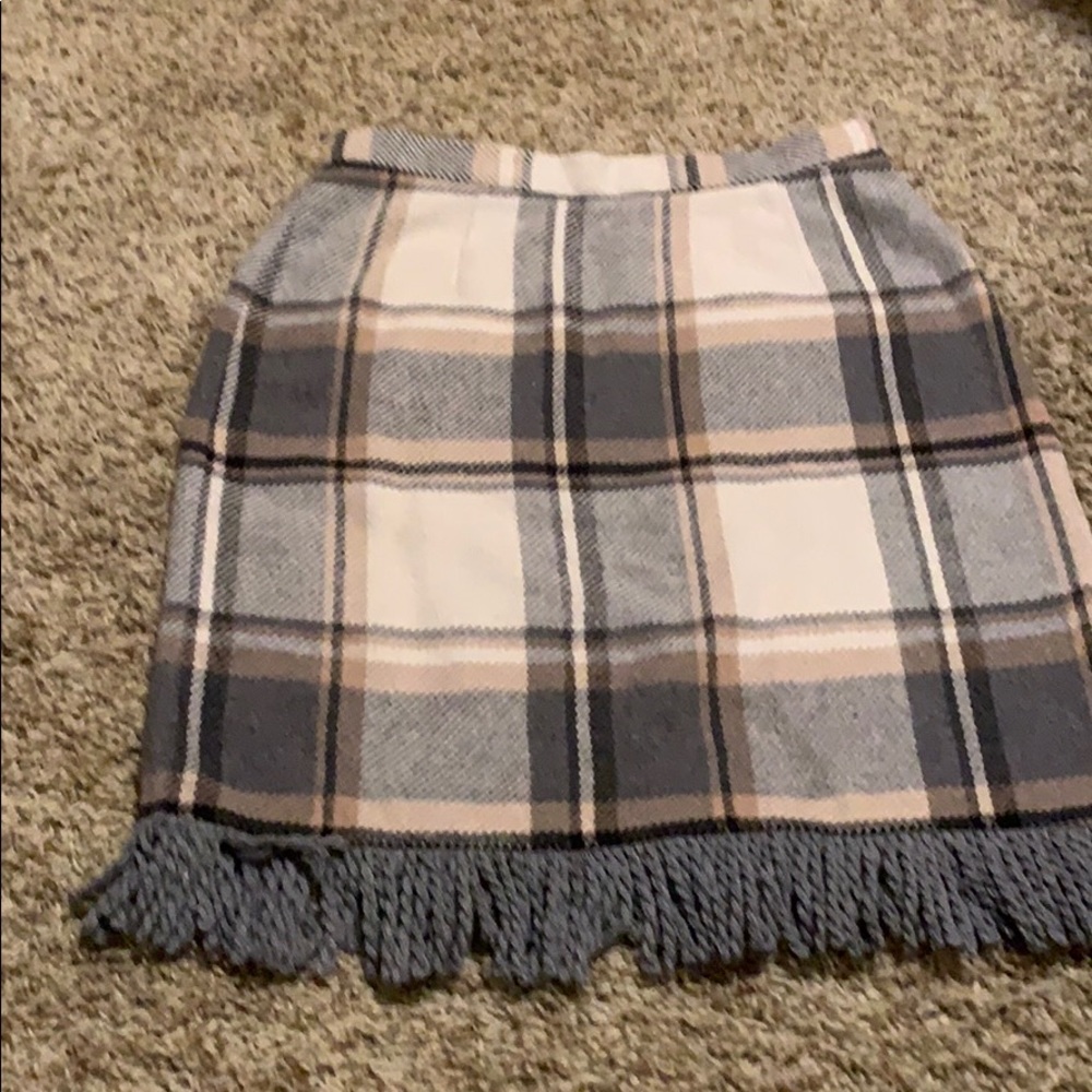 Wool Plaid Skirt
